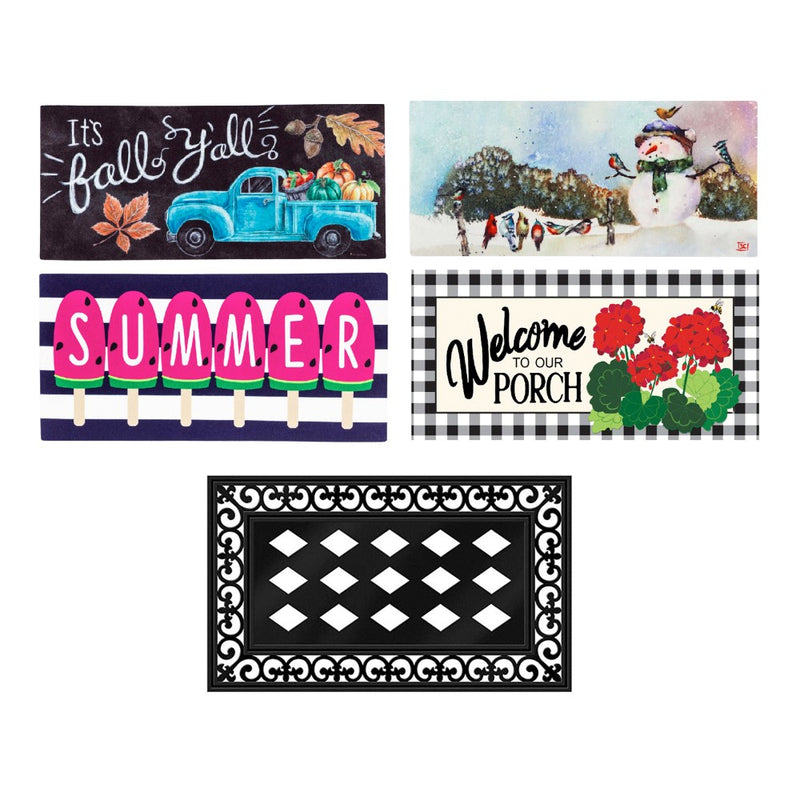 Evergreen Sassafras Seasonal Interchangeable Doormats - Set of 5