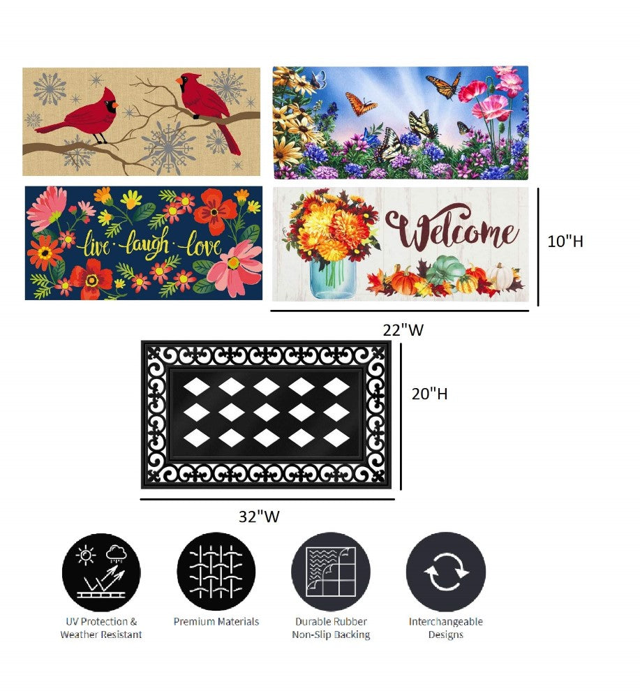 Evergreen Sassafras Seasonal Interchangeable Doormats - Set of 5