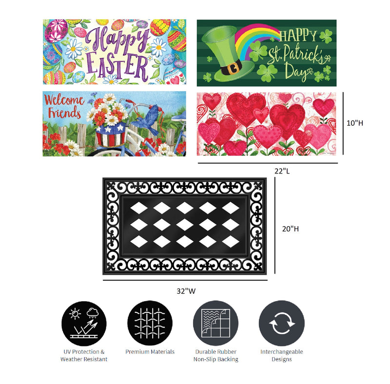 Evergreen Sassafras Spring Summer Holidays Interchangeable Doormats - Set of 5