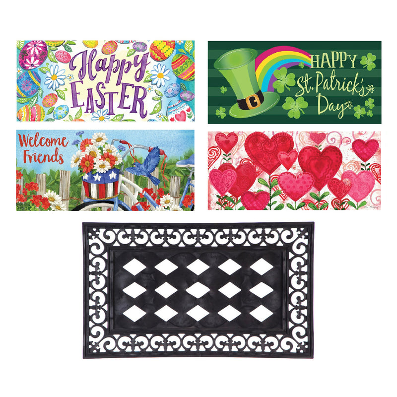 Evergreen Sassafras Spring Summer Holidays Interchangeable Doormats - Set of 5