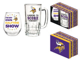 Team Sports America Minnesota Vikings Beer Mug & Stemless Wine Glass Gift Set