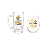 Team Sports America New Orleans Saints Beer Mug & Stemless Wine Glass Gift Set