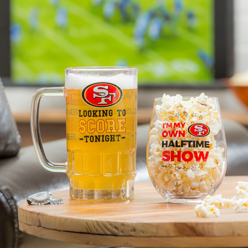 Team Sports America San Francisco 49ers Beer Mug & Stemless Wine Glass Gift Set