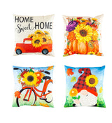 Evergreen Sunflowers Interchangeable Pillow Cover - Set of 4