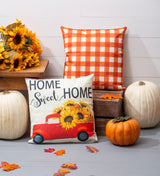 Evergreen Sunflowers Interchangeable Pillow Cover - Set of 4