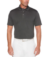 PGA Tour Mens Airflux Solid Mesh Golf Short Sleeve Polo Shirt