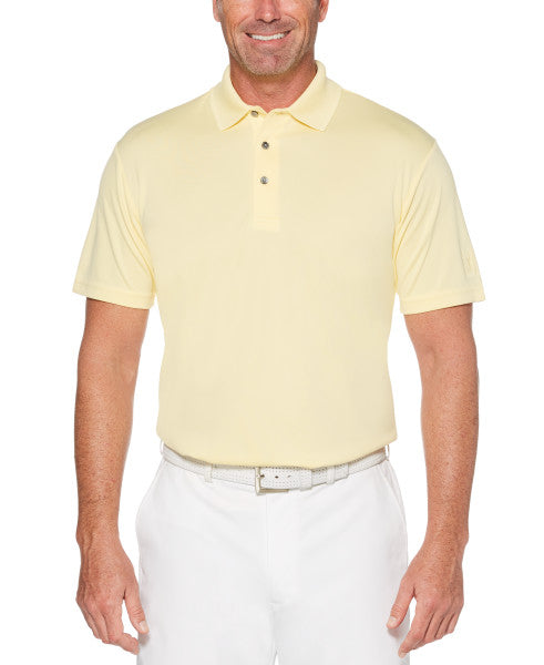 PGA Tour Mens Airflux Solid Mesh Golf Short Sleeve Polo Shirt