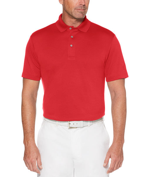 PGA Tour Mens Airflux Solid Mesh Golf Short Sleeve Polo Shirt