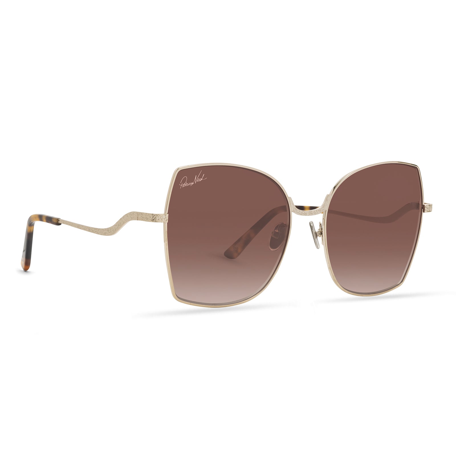 Patricia Nash Womens Sophia Gold Sunglasses