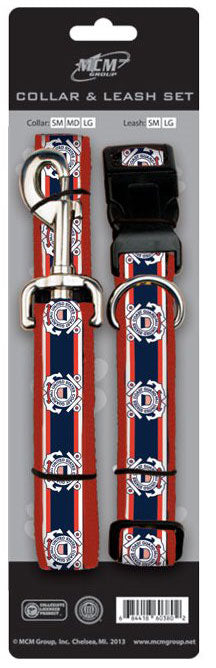 Coast Guard Pet Collar and Leash Set - Medium