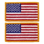 Vanguard American Flag Patch 2" X 3" Gold Edge