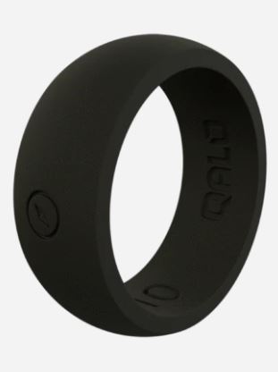 QALO Mens Black Athletic Silicone Ring - Size 10