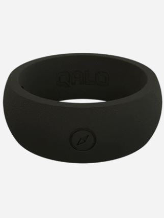 QALO Mens Black Athletic Silicone Ring - Size 12