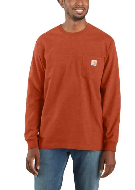 carhartt Mens Loose Fit Heavyweight Long Sleeve Pocket T-Shirt