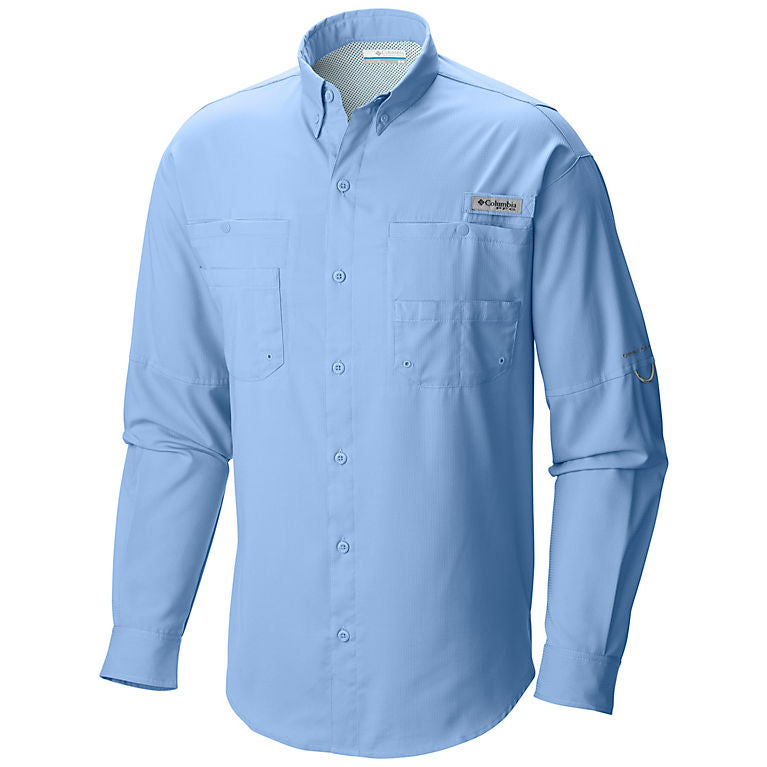 Columbia Camicia Uomo PFG Tamiami II A Maniche Lunghe – UPF 40, Antiumidità, Leggera – Collegiate Blu Navy, 6X