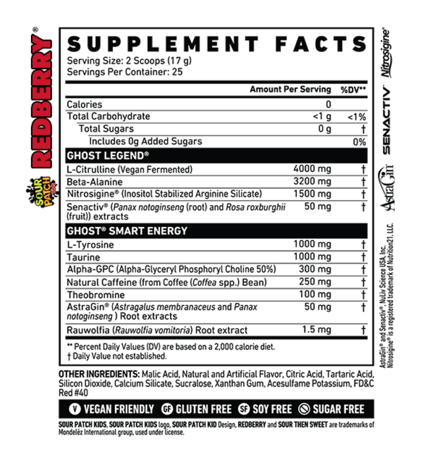 GHOST Legend x Sour Patch Kids Pre-Workout - RedBerry