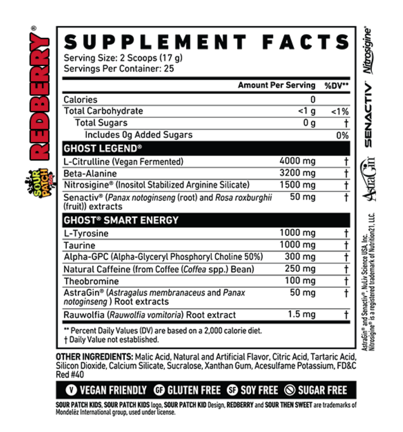 GHOST Legend x Sour Patch Kids Pre-Workout - RedBerry