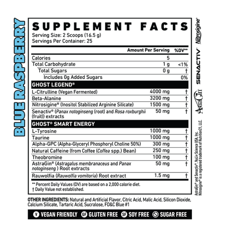 GHOST Legend Pre-Workout - Blue Raspberry