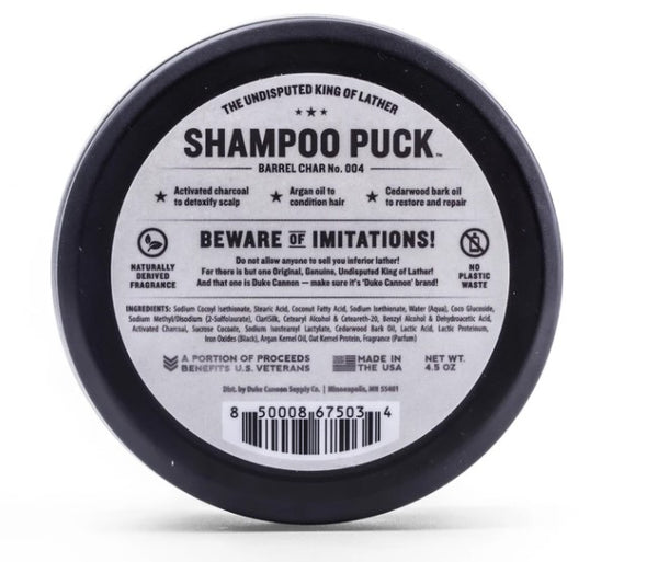 DUKE CANNON Shampoo Puck - Barrel Char No. 004