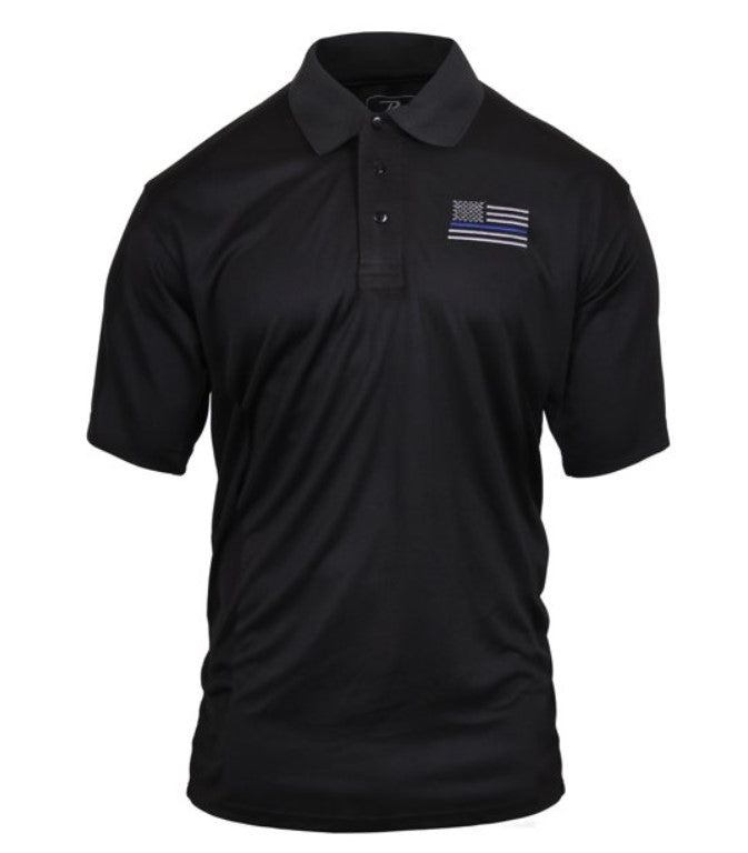 Rothco Mens Thin Blue Line Moisture Wicking Polo - Size 2XL