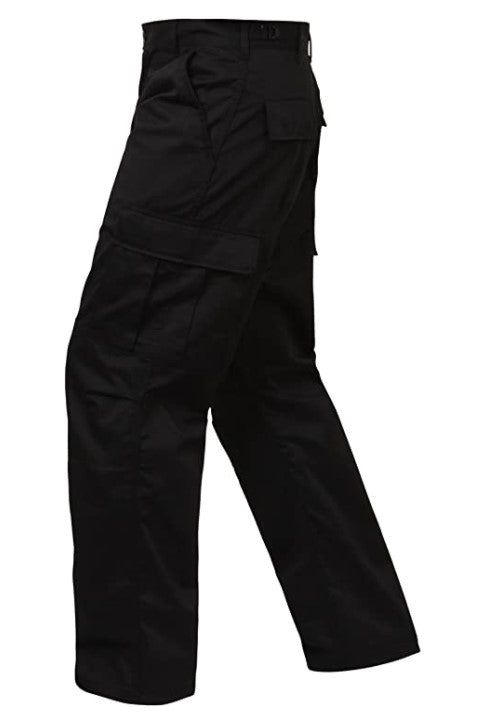 Rothco Mens Relaxed Fit Zipper Fly BDU Pants - Black - Size 3XL