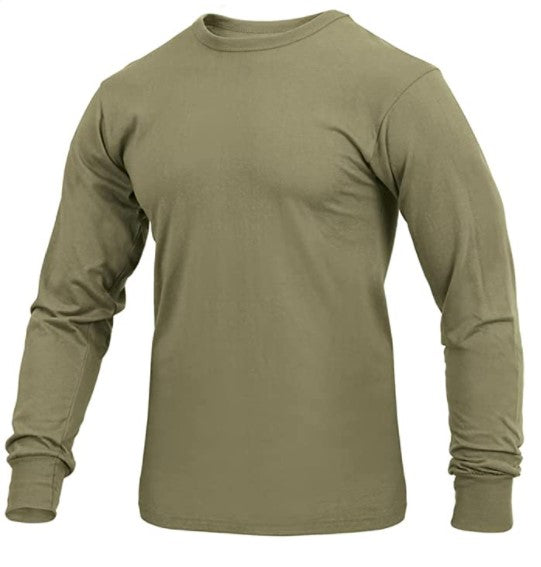 Rothco Mens Long Sleeve Solid T-Shirt - Coyote Brown - Size 3XL