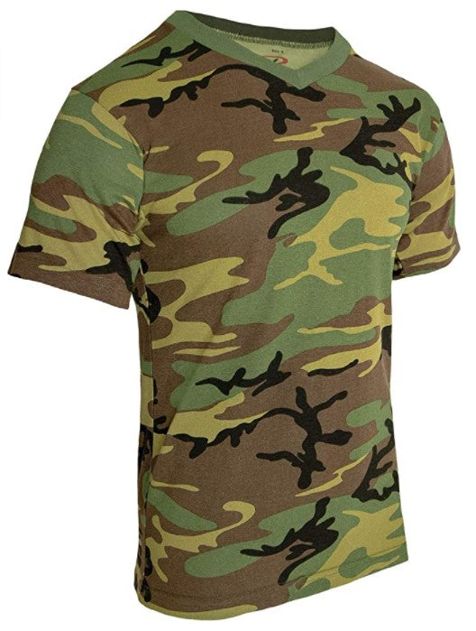 Rothco Mens Camo V-Neck Short Sleeve T-Shirt