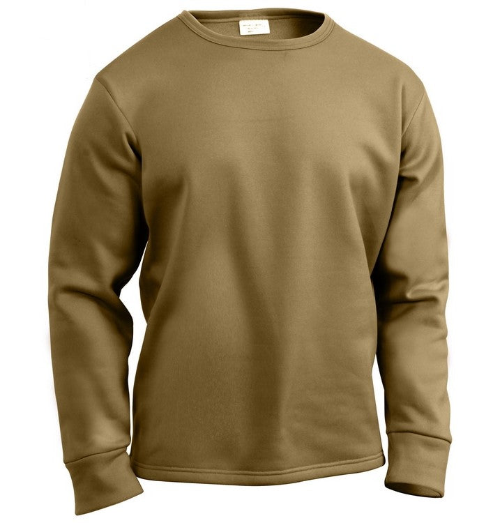 Rothco Mens ECWCS Poly Crew Neck Top - Coyote Brown - Size 2XL