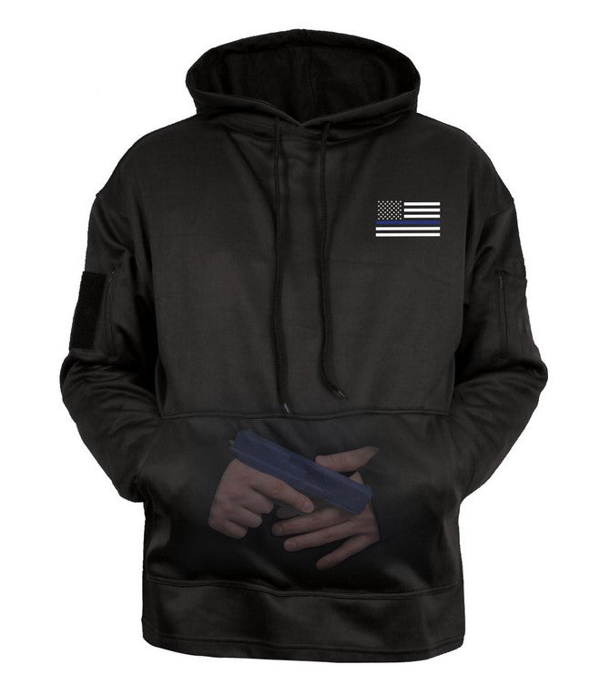 Rothco Mens Honor and Respect Thin Blue Line Concealed Carry Hoodie - Size 2XL