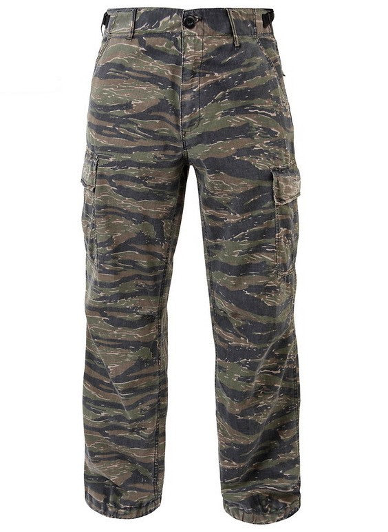 Rothco Mens Vintage Vietnam Rip-Stop Fatigue Pants - Tiger Stripe Camo - Size 3XL