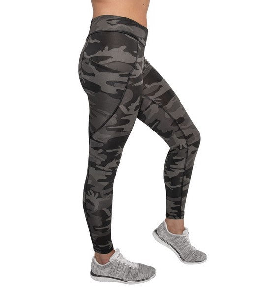 Rothco Womens Workout Performance Camo Leggings With Pockets - Size 2XL