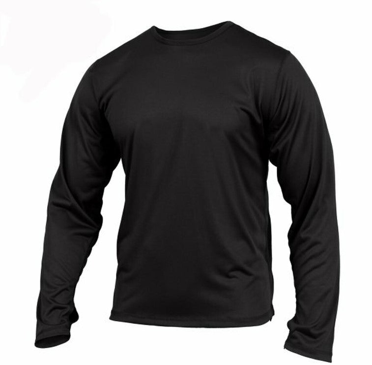 Rothco Mens ECWCS Poly Crew Neck Long Sleeve Top - Black - Size 2XL