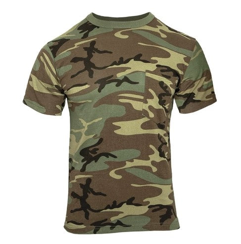 Rothco Mens Woodland Camo T-Shirt w/ Pocket - Size 3XL