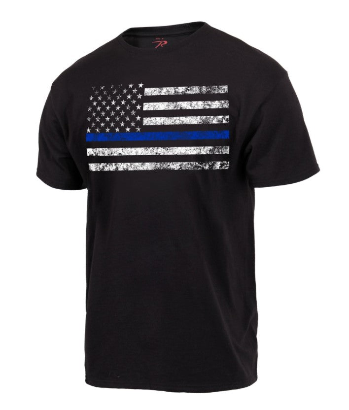 Rothco Mens Thin Blue Line T-Shirt - Size 2XL