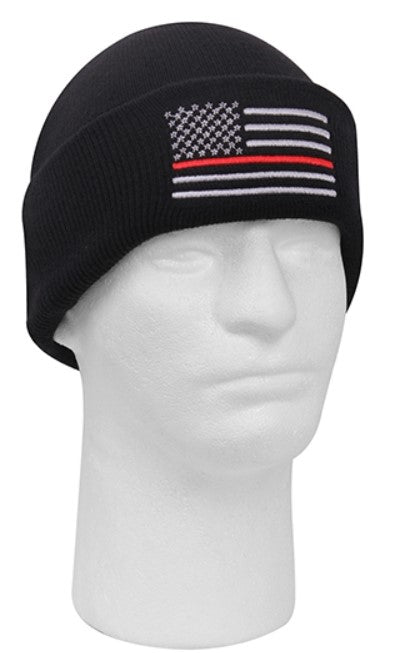 Rothco Mens Deluxe Thin Red Line Watch Cap