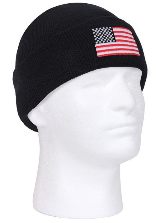 Rothco US Flag Embroidered Fine Knit Watch Cap