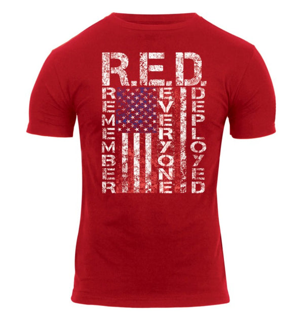 Rothco Mens Athletic Fit R.E.D. (Remember Everyone Deployed) Short Sleeve T-Shirt - 2XL