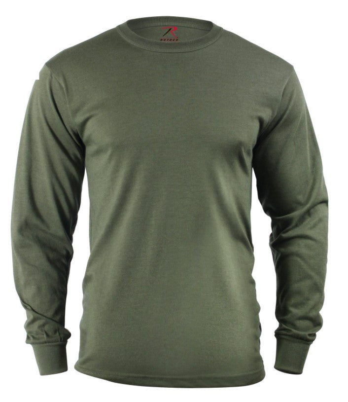 Rothco Mens Long Sleeve Solid T-Shirt - Olive Drab - Size 2XL