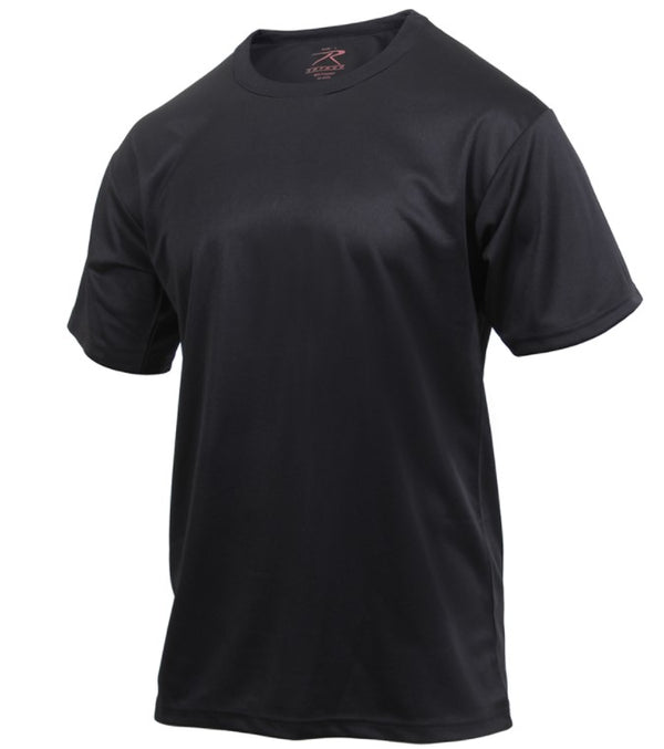 Rothco Mens Quick Dry Moisture Wicking T-Shirt - Black - Size 2XL