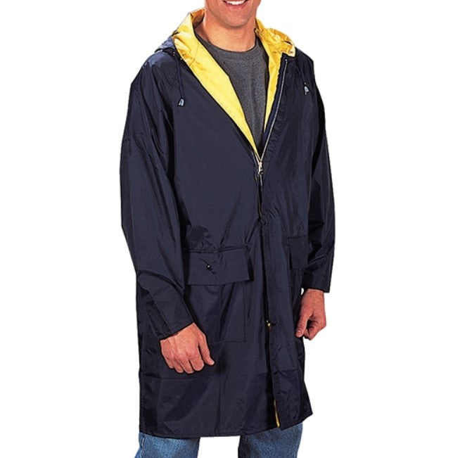 Rothco Mens Reversible 3/4 Length Rain Parka - Navy Blue/Yellow - Size 3XL