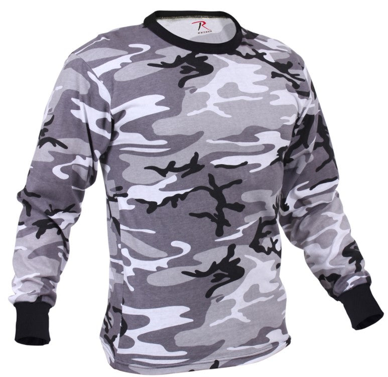 Rothco Mens Long Sleeve Colored Camo T-Shirt - City Camo - Size 3XL