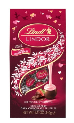 Lindt Lindor Strawberry Dark Chocolate Truffles - 8.5 oz. Bag