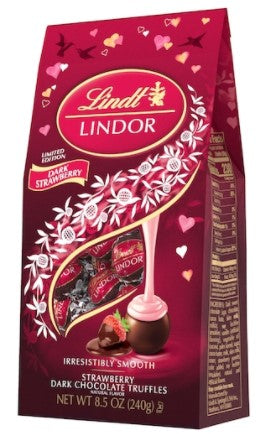 Lindt Lindor Strawberry Dark Chocolate Truffles - 8.5 oz. Bag