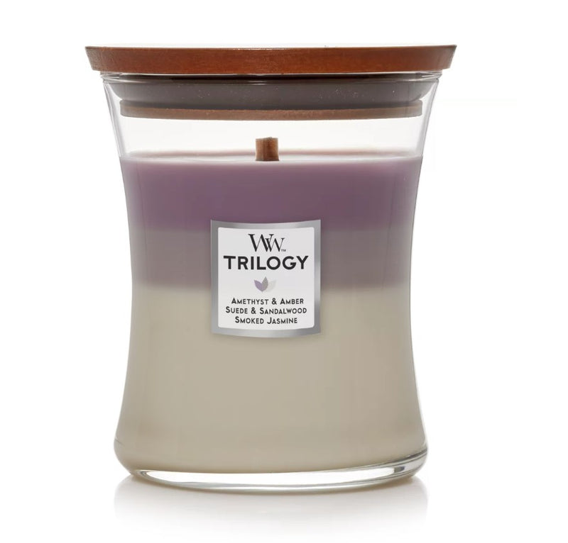 WoodWick Trilogy Amethyst Sky Medium Trilogy Hourglass Candle - 9.7 Oz.