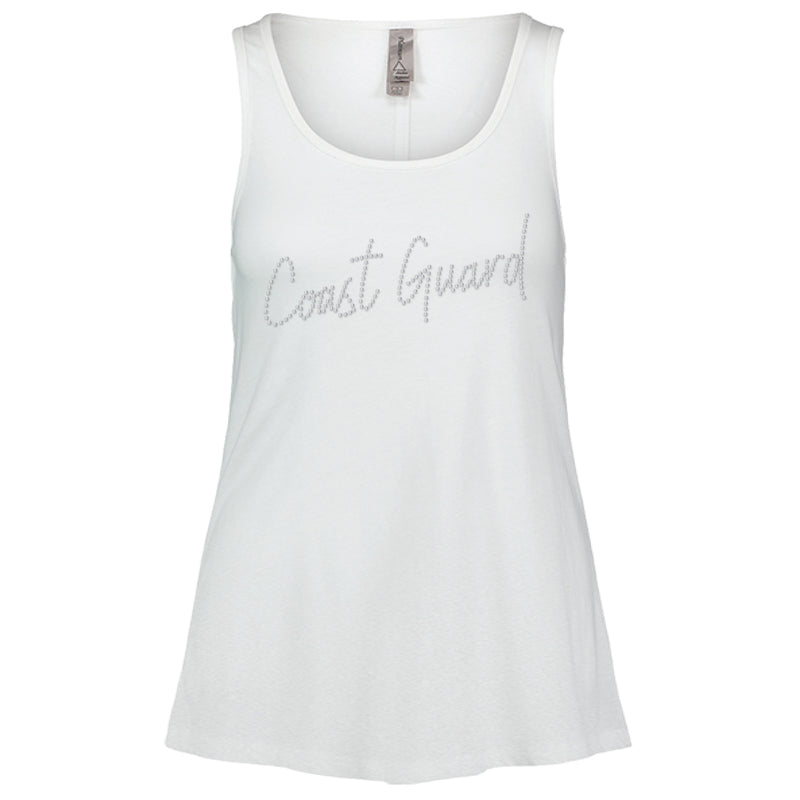 Coast Guard Womens Rhinestone Paris Flowy Tank Top