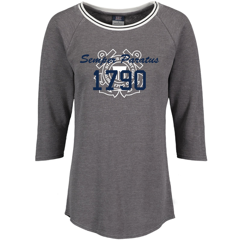 Coast Guard Womens Anchor Emblem 3/4 Short Sleeve T-Shirt