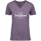 Coast Guard Womens Semper Paratus Anchor Emblem V-Neck Short Sleeve T-Shirt