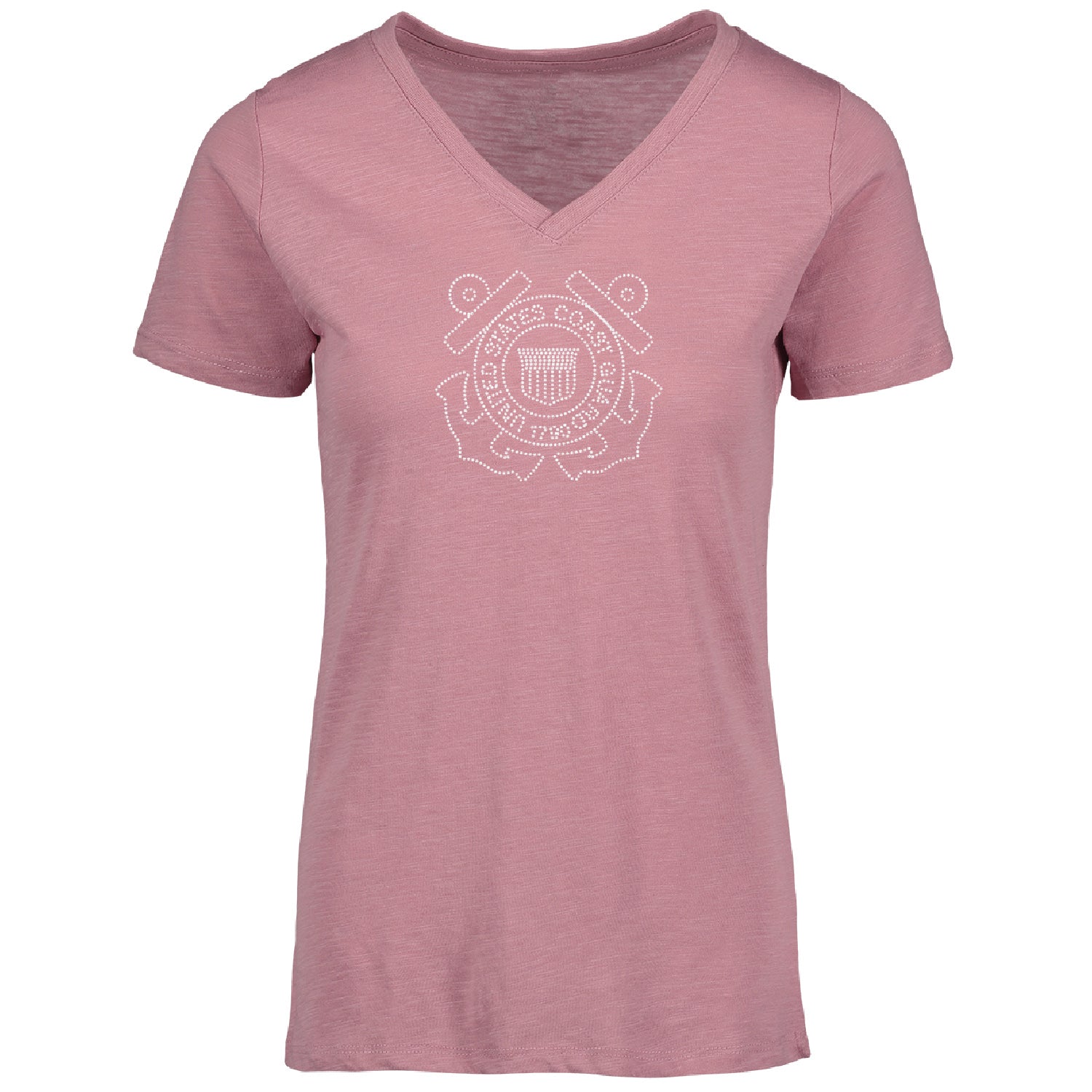 Coast Guard Womens Emblem Ringspun Slub V-Neck Short Sleeve T-Shirt