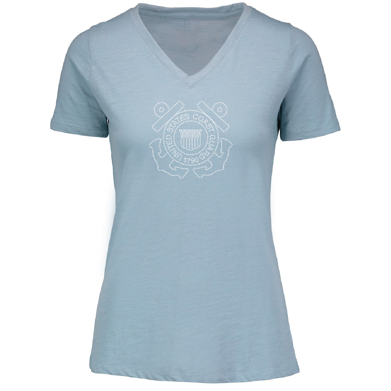 Coast Guard Womens Emblem Ringspun Slub V-Neck Short Sleeve T-Shirt