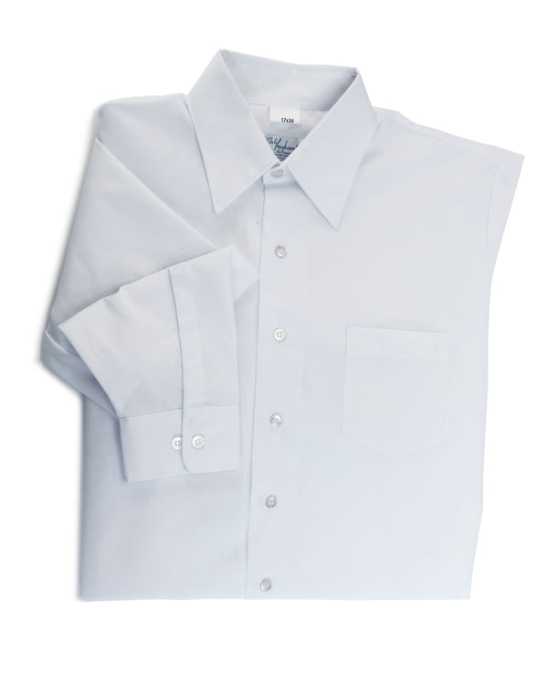 Male White Long Sleeve Dress Shirt